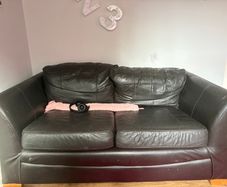 Black leather couch