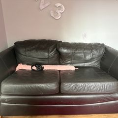 Black leather couch
