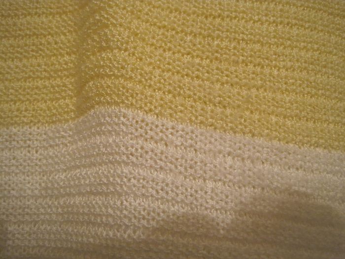 Lady's Lemon/Navy/White Striped Long Sleeved Top.