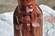 Japanese Mid Century Cedarwood Lucky God Deity(1.3kgs)