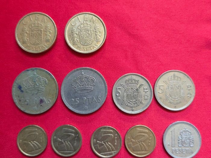 Mixed lot of Spanish Pesetas Coins from 1975 onwords
