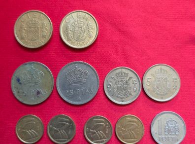 Mixed lot of Spanish Pesetas Coins from 1975 onwords