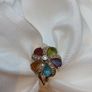 Diamond and Multi-Gemstone Flower Ring Image 3