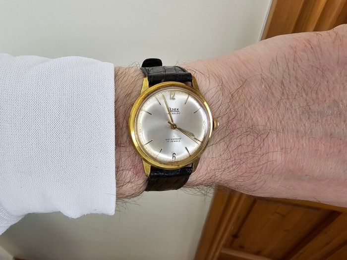 Vintage Swiss Made Ajax Incabloc Swiss Watch Gold Plated 1960s
