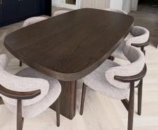 210cm Dark Brown Oak Dining table, Ex Display Like New