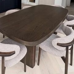 210cm Espresso Brown Oak Dining table, Ex Display Like New