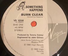 Something Happens Burn Clear Vinyl Single Irish Pressing 7 Inch  Alternative Rock