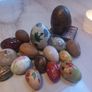 16 eggs, stone, metal, wood, painted, D18 post 8e Image 2