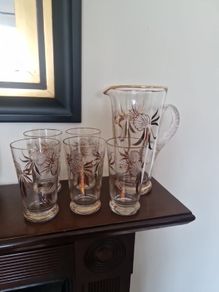 mid century jug & glasses