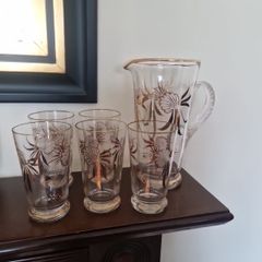 mid century jug & glasses