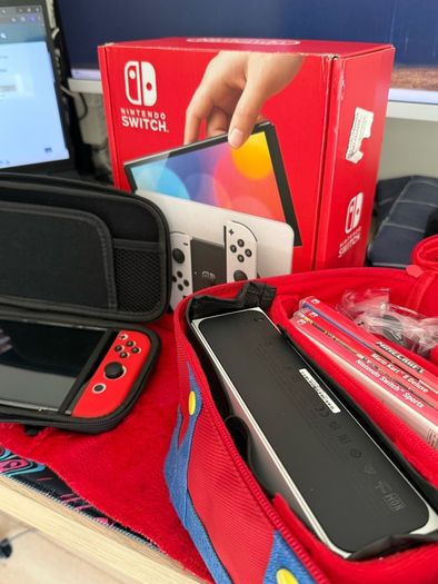 Nintendo Switch OLED Mint Condition Full Bundle (Like New)