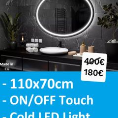 LED Bathroom Mirror Touch Switch Bright Light
