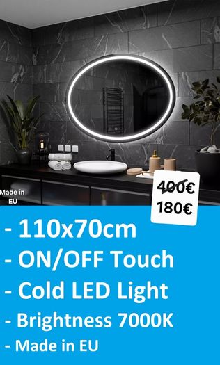 LED Bathroom Mirror 110x70cm Touch Switch