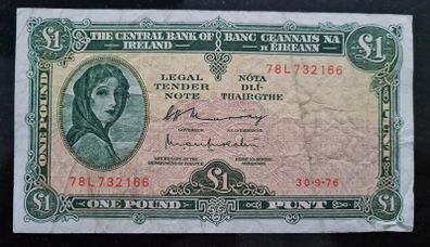 1976 Lady Lavery 1 pound banknote