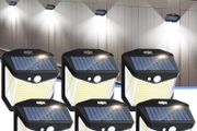 Vanranger Solar Security Lights Outdoor Garden - 248 LED Motion Sensor Flood Light 3 Modes Outside Solar Wall Lights 270 Wide Angle Lighting IP65 Waterproof for Fence Front Door Yard Garage 6 Pack