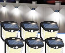 Vanranger Solar Security Lights Outdoor Garden - 248 LED Motion Sensor Flood Light 3 Modes Outside Solar Wall Lights 270 Wide Angle Lighting IP65 Waterproof for Fence Front Door Yard Garage 6 Pack