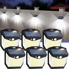 Vanranger Solar Security Lights Outdoor Garden - 248 LED Motion Sensor Flood Light 3 Modes Outside Solar Wall Lights 270 Wide Angle Lighting IP65 Waterproof for Fence Front Door Yard Garage 6 Pack
