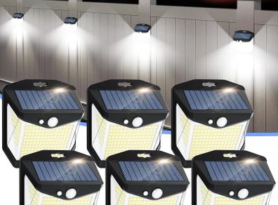Vanranger Solar Security Lights Outdoor Garden - 248 LED Motion Sensor Flood Light 3 Modes Outside Solar Wall Lights 270 Wide Angle Lighting IP65 Waterproof for Fence Front Door Yard Garage 6 Pack
