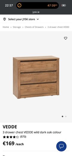 VEDDE Chest of Drawers Excellent Condition