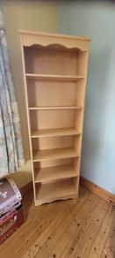 Solid 6 shelf pine bookcase