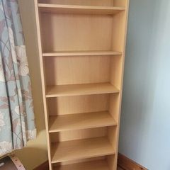 Solid 6 shelf pine bookcase