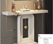 Modern White Console Table  Stylish Entryway Accent
