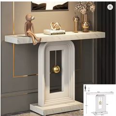 Modern White Console Table  Stylish Entryway Accent