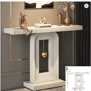 Modern White Console Table  Stylish Entryway Accent