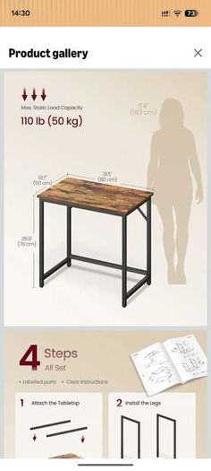Compact Writing Desk - 80 x 50cm - Like New