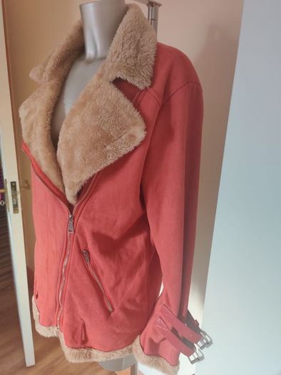 Coral ramones style fur jacket size XXL UK16 EU44 Postage included