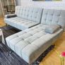 Corner Sofa Bed with Chaise Longue,Grey Image 2