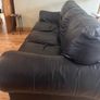 Dark brown leather couch Image 2