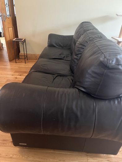 Dark brown leather couch