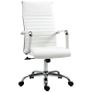 Conference Room Chairs, High Back, Swivel PU Leather, with Arm, Wheels, Adjustable Height, White Image 4