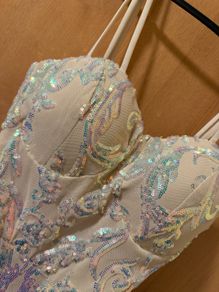 Champagne Embellished Debs Dress Size S
