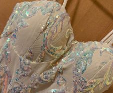 Champagne Embellished Debs Dress Size S