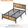 4ft6 Double Bed Frame with Headboard, All Heavy Duty Metal Slats Support with Under-Bed Storage, Noise Free, Easy Assembly, No Box Spring Needed Image 2