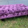 Large pink 2 seater sofa also large purple foot stool Image 5