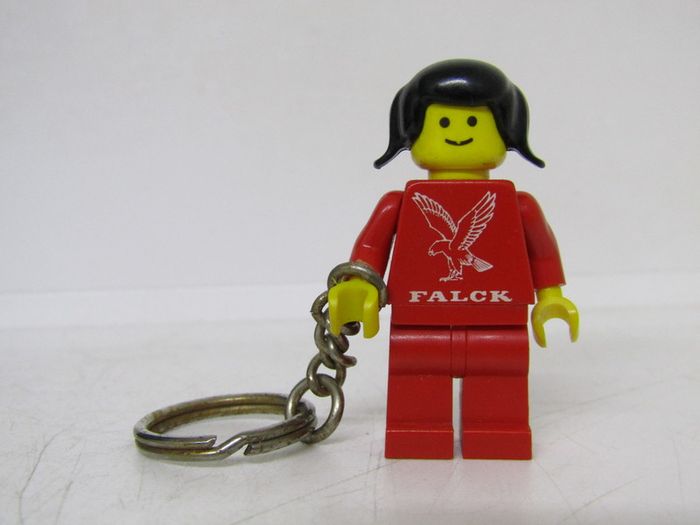 Lego Vintage Retro Lego Falck Female Key chain This Is A Rare Version With The Key Chain Around The Right Wrist As With All Very Early Lego keychains RARE AND HARD TO FIND