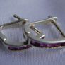Silver hoops with crystals, folding hoop earrings, 925 Sterling Silver Image 6