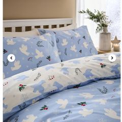 Peaceful Festive Doves Duvet Set- King Size Reversible