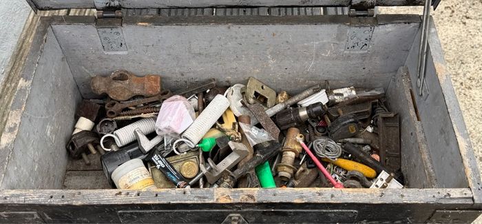 small vintage wooden tool chest( 1)
