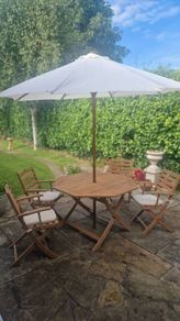 Pagoda wooden garden table and chairs