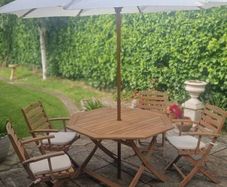 Pagoda wooden garden table and chairs