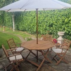Pagoda wooden garden table and chairs