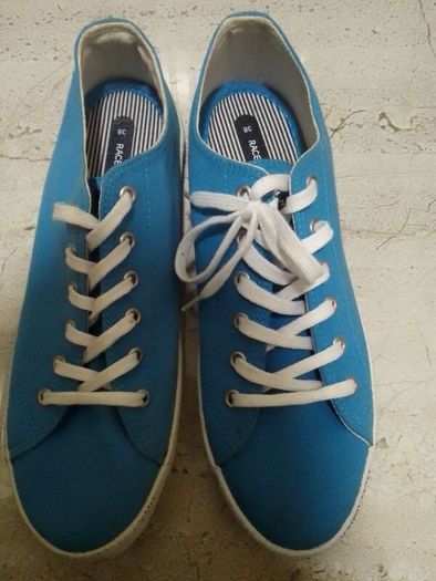 Blue converse shoes