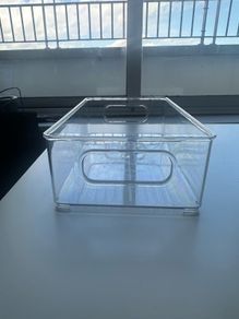 Clear Storage Bin with Lid & Handle - Set of 2