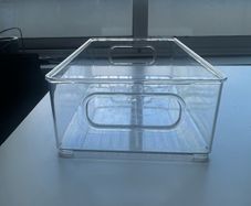 Clear Storage Bin with Lid & Handle - Set of 2
