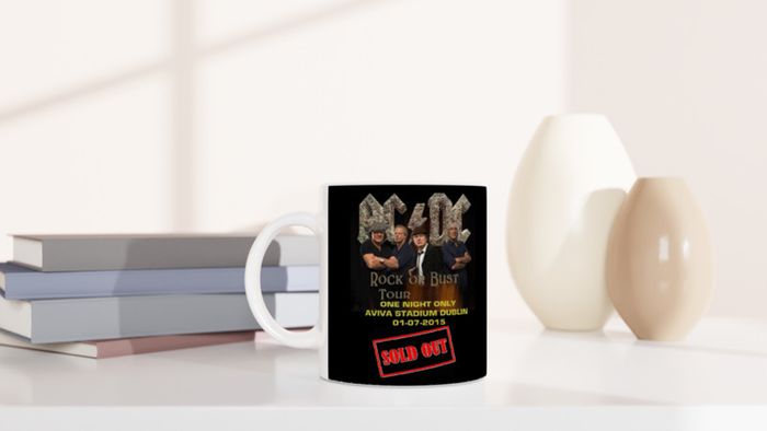 Ac/dc Aviva Stadium Dublin 2015 Commemorative White 11oz Ceramic Mug