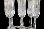 6 x Vintage RCR Harrods Crystal Champagne Flutes